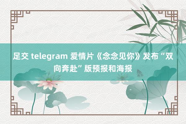 足交 telegram 爱情片《念念见你》发布“双向奔赴”版预报和海报